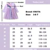 VIKITA enfants robes pour filles à manches longues automne paillettes fête bal Costumes arc-en-ciel maille Tulle enfants vêtements 211231