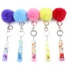 ATM Kreditkort Gripper med Clip Plush Ball Puller Kontaktlös Keychain Clip för Long Nail Woman Visitkort Hållare Clips