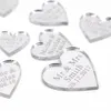 100x Spersonalizowany Laser Grawerowany Love Hearts Centerpieces Złoto / Srebrne Lustro / Drewno Tagi Wedding Party Table Decoration Favors 201127