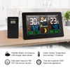 Orologio da parete LCD Stazione meteorologica digitale 3 Sensore Wireless Indoor Outdoor Termometro Igrometro Barometro Previsioni Orologio moderno LJ200827