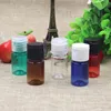 100pcs / lot 5ml bouteilles PET coloré w / Flip Top petits pots en plastique avec couvercle Tube cosmétique emballage Bouteille Mini échantillon