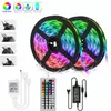 RGB LED-band Ljus 5050 Flexibelt band LED Light Strip DC12V 5M 10m 20m Remote Full kit för vardagsrum Sovrum Kök