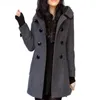 Women's Wool & Blends Winter Women Long Coats 2021 Hooded Cashmere Woolen Cotton And Jackets Casual Slim Plus Size Coat