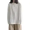 Kadın T-shirt Kadın Uzun Kollu Boy Rahat Temel Katı Kadın Üstleri O-Boyun Gevşek Tees 2022 Moda T-Shirt S-XXL