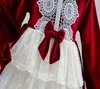 Filles douces noël Pleuche robe de princesse hiver enfants col à volants à manches longues robe en velours Lolita enfants dentelle épaissir fête Dres8022093