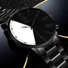 Reloj Hombre 2022 Marca Luxo Negócios Mens Relógios De Aço Inoxidável Homens Casuais De Couro De Couro Relógio de Pulso de Quartzo
