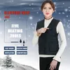 Veste de coton d'hiver USB chargeant la veste de vêtements chauffants 5 zones chauffées veste sans manches chauffée électrique en plein air 201126