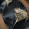 Heren jeans 2021 merk mannen Europese Amerikaanse stijl tijger van borduurwerk knieën gaten hoge kwaliteit maat 29-38 # 0795
