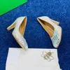 22s Women dress shoes Autumn Genuine Leather Thin High Heels Round Toe Crystal Shoe Shallow Party Pumps Slip-On Chaussure Femme size 35-40