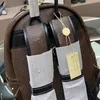 Unisex ryggsäck handväska axelväska mode kvinnor äkta läder l brev mönster dragkedja fritid stil rivet högkvalitativ skolväska