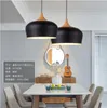 Nordic Pendelleuchten Holz Aluminium Lampenschirm Pendelleuchten Industriebeleuchtung Loft Lamparas Esszimmerlampe E27 Leuchten