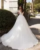 2021 плюс размер свадебные платья с плеча кружева линия свадебные платья Boho сад 3D цветы разведка поезд Vestidos de novia al7429
