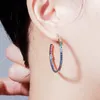 Cerchio di moda colorato AAA cubic zirconia orecchini di design designer 925 gioielli in argento post rame oro 18k pieno bianco CZ orecchino di San Valentino per le donne