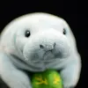 Manatee Cute Simulation Steller's Sea Cows Dolls Soft Plush Toy Lifelike Trichechu Sea Animal Fin Hydrodamalis Gigas Kids Gifts 220217