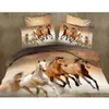 3D Animal Horse Twin King Full Double Set sängkläder Beddrage Pudowcase Däcke Cover Bedding Set GJ3NC