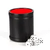 Dice Cup Set PU Läder Whisky Bar PU PU Läder Sikt Cups Game Party Props Högkvalitativ 8 5OJ UU