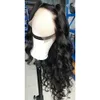 Brasilianska Remy Mänskliga Hår Lace Front Parykar Pre Plocked Naturlig Black Natural Wave Full Machine Made Lace Front Wigs 150% Täthet