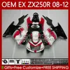 Einspritzverkleidungen für KAWASAKI NINJA EX ZX 250R EX250 ZX250 R 2008 Weiß Rot Schwarz 2009 2010 2011 2012 Karosserie 81No.154 ZX250R EX250R 08-12 ZX-250R 08 09 10 11 12 OEM-Karosserie