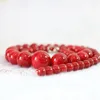 Chains Fashion High Grade Red Artificial Coral Tower Necklace 6-14mm Round Beads Beauty Women Elegant 18inch B6661