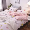 3/4 pièces/ensemble Kawaii coton ensemble de literie pour fille luxe doux housse de couette lit roi reine pleine taille double draps avec taies d'oreiller C0223