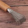 Wooden Comb Cleaner Delicate Cleaning Removable Hair Brush Comb Cleaner Tool Handle Embeded Tool1012438