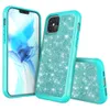 Paillettes scintillantes ultra fines tpu pc combo coque arrière hybride pour iphone 12 11 pro max