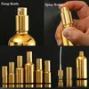 Wholesale Gold Color Glass Empty Perfume Bottles Essential Oil Drop Tube Bottles Face Cream Jars Travel Cosmetic Liquid Bottles