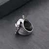 Anéis de caveira anel de aço inoxidável 316l para guerreiro punk rock masculino motociclista joias1286c