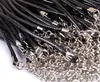 100pcs/lot Black Braided Imitation Leather Cord Rope Necklace Chain with Lobster Claw for racelet Necklace and Jewelry Making 19 inches