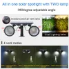 Double Head Solar Spot Lights Rotatable Dual Color RGBW Färgglad landskap Garden Lamp Waterproof för trädgårdsgårdsdekoration