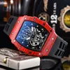 Klassieke stijl analoog horloge mode mannen horloges quartz beweging retro case rubberen riem auto date polshorloge waterdicht sport horloges