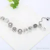 European retro silver plated crystal clover charm bracelet Women's DIY Pandora boutique beaded bracelet jewelry gift