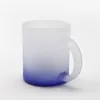 11oz Sublimation Frosted Glass Beer Mugs transfer heat Gradient color With handle Portable soda Pop Can Coffee Milk Juice Water toothbrush Cups B1