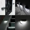 2pcs solar 6LED outdoor night lamp semicircle fence light black and white wall light water drop stair step lights269u