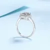 レアル925スターリングシルバーラディアントカット1 2 CTモアッサナイトダイヤモンドの結婚指輪