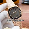 2022 ZXF 5711 Automatic Mechanical Mens Watch Iced Out T Diamond inlay Bezel Gray Texture Dial Rose Gold Case 316L Stainless Steel Bracelet AAA Watches Eternity