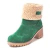 Boots Winter Platform Women Shoes Snow Fur Warm Square Heel Ankle Female Woman Booties 35-431