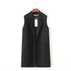 Spring Solid Long Vest For Women Sleeveless Jacket Office Lady Plus Size Waistcoat Red Female Cardigan Elegant Black Coat Autumn 201031