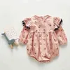Neugeborenen Nette Outfits Overalls Mode Schöne Quaste 2020 Neugeborenen Baby Twin Frühling Kleidung Mädchen Floral Body Overall Outfits G1221