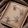 Borboleta de cristal na moda Brincos de clipes de orelha sem piercing Mulheres cintilantes zircão orelha mangueira brincos de jóias de casamento
