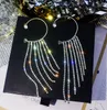 Screw Back Sweet Exquisite Sparkling Zircon Tassel Clip On Earrings No Pierced Rhinestone Ear Cuff Clip Earring For Women Jewelry