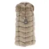 OFTBUY Primavera Vera Pelliccia di Volpe Gilet Donna Senza Maniche Giacca Invernale Gilet Cappotto di Pelliccia Naturale Gilet Gilet Spessore Caldo Streetwear 201212