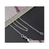 Kedjor Halsband Hängen Smycken 925 Sterling Sier Plated Link Rolo Chain Halsband Med Hummerlås 16 18 20 22 24Inch Kvinnor O Smycken