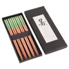 5 pares / conjunto 23cm reutilizáveis ​​pauzinhos de madeira chinês estilo japonês alimento macarrão chopstick housewarming presentes