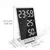 6 Inch Mirror LED Alarm Clock Touch Control Wall Digital Time Temperature Humidity Display USB Desk Watch for Bedroom Home 220311