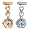 Pocket Nurse Watches Doctor Clock Pin Brooch Zircon Crystal Strass Rose Gold Heart Fob Nurse Watch