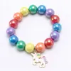 INS 12 styles kids Jewelry Bracelet Colorful Beads Mermaid Flamingo Charms bracelet Cute Design Princess bracelet for girl Jewelry 507 K2