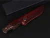 Ny high end Survival Stright Hunting Knife D2 Satin Drop Point Blade Full Tang Handle Ofixed Blade Knives With Leather Mantel