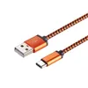 Stark flätad USB-kabel Snabb Laddningsdata Synkronisering Telefonkabelkabel USB-typ C Micro USB för universella mobiltelefoner