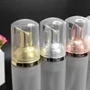 Botellas de espuma de viaje de 50 ml Botellas de espuma de plástico esmerilado con bomba de oro / plata Jabón para lavar a mano Dispensador de crema de mousse Botella burbujeante Sin BPA